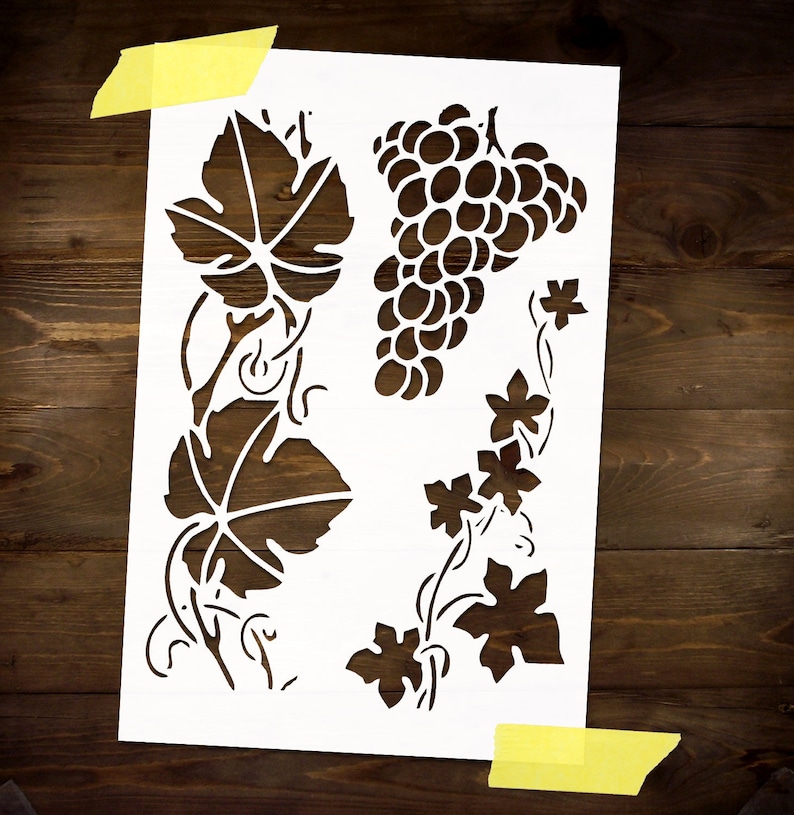 Grapevine Stencil Reusable DIY Craft Mylar Stencil A4 Size | Etsy