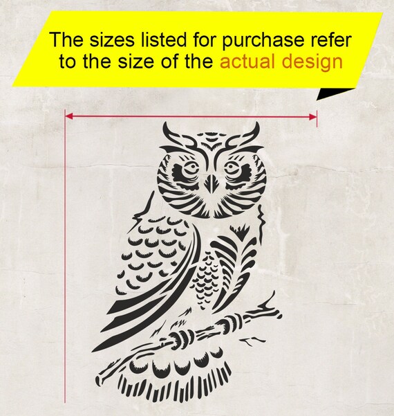 Owl Moon A Animal Mylar 190 Stencil Reusable Airbrush Spray Paint Wall Furniture 