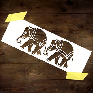 Indian Elephants Stencil Reusable DIY Craft Mylar Stencil Indian Oriental Home Decor Large Wall Stencil Furniture Stencil for paint