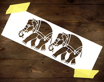 Indian Elephants Stencil Reusable DIY Craft Mylar Stencil Indian Oriental Home Decor Large Wall Stencil Furniture Stencil for paint