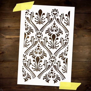 Baroque Flourish Pattern Stencil Reusable DIY Craft Mylar Stencil For Paint Fleur de Lys Home Decor Furniture Lrge Wall Stencil