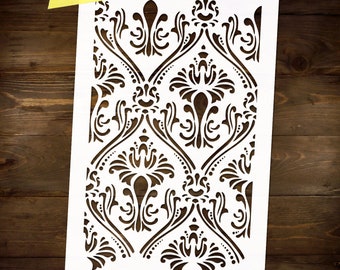 Baroque Flourish Pattern Stencil Reusable DIY Craft Mylar Stencil For Paint Fleur de Lys Home Decor Furniture Lrge Wall Stencil