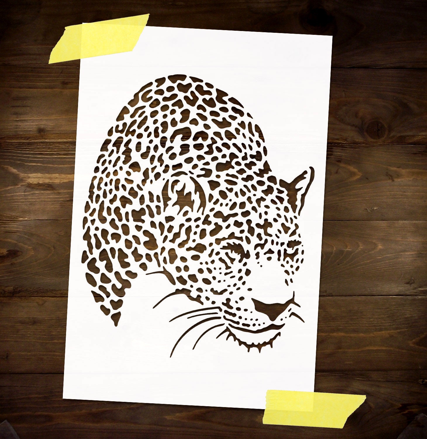 Leopard Stencil Reusable DIY Craft Mylar Big Size Stencil Home Etsy