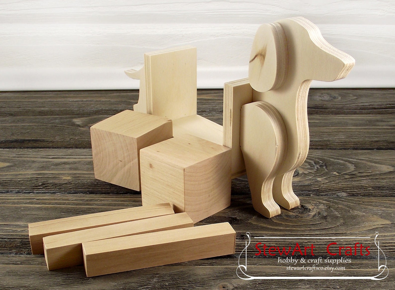 Unfinished Wooden Perpetual Blocks Calendar Dachshund Wooden Etsy