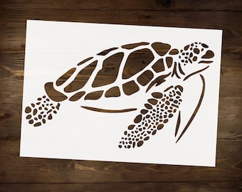 Sea Turtle Stencil Reusable DIY Craft Mylar Stencil for Paint Home Decor Large Wall Stencil