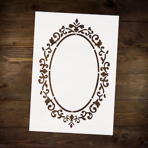Oval Vintage Frame Stencil Reusable DIY Craft Mylar Stencil for Paint Decoupage Scrapbooking Stencil for walls