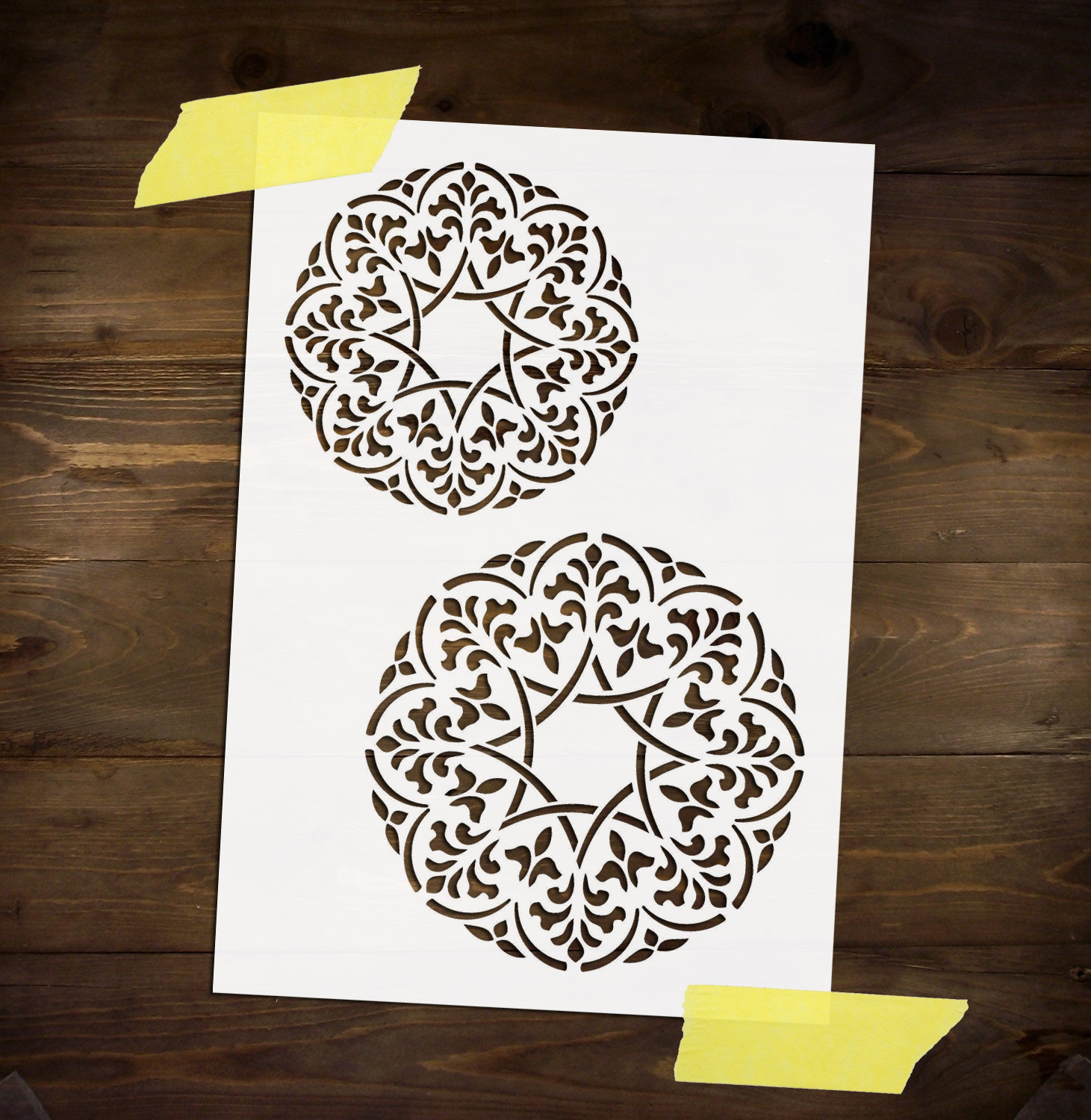 Two Small Mandalas Stencil Reusable DIY Craft Mylar Stencil Etsy