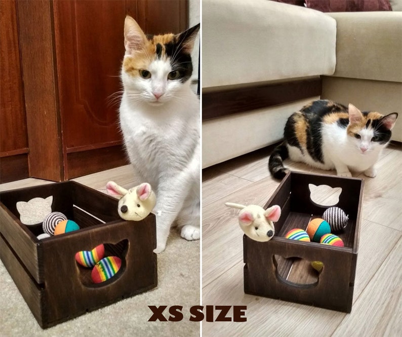 Cat Toy Box Personalized Size XS Cat Toy Storage Cat Etsy