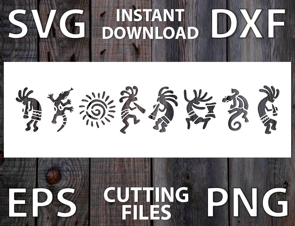 Kokopelli Digital Stencil Template SVG DXF EPS Png Files for - Etsy