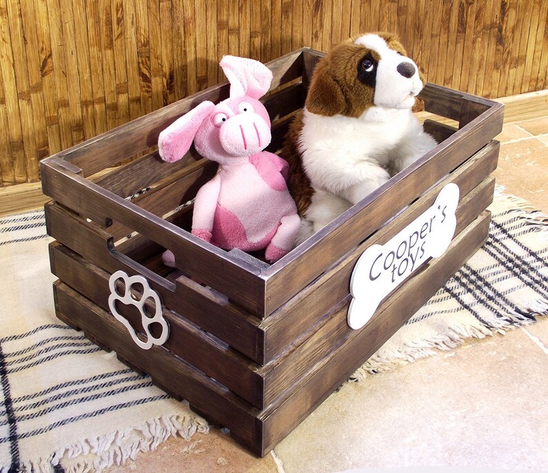 Dog Toy Box Personalized Dog Toy Storage Dog Toy Bin Dogs Etsy
