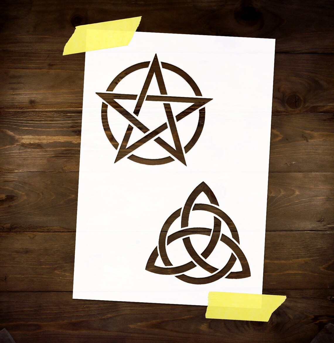 Pentagram & Celtic Knot Stencil Reusable DIY Craft Mylar Etsy