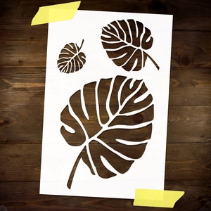 Monstera Leaves Stencil Reusable DIY Craft Mylar Stencil For Paint Floral Home decor Furniture Large Wall Stencil