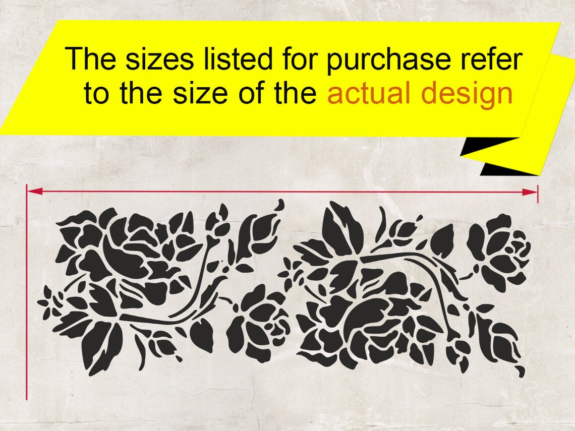 Rose Border Stencil Reusable DIY Mylar Stencil Home Decor Wall Etsy