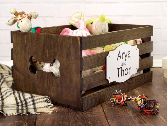 Large Wooden Dog Toy Box With Front Cut-out Dog Box Dog 