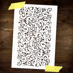 Floral Pattern Stencil Reusable DIY Craft Mylar Stencil for Paint Floral Home decor Furniture Wall Stencil