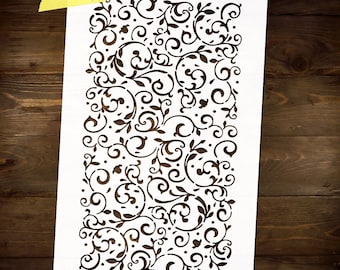 Floral Pattern Stencil Reusable DIY Craft Mylar Stencil for Paint Floral Home decor Furniture Wall Stencil