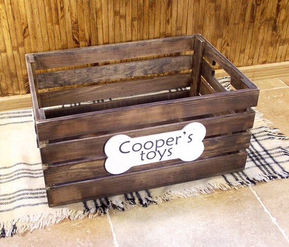 personalised wooden dog toy box