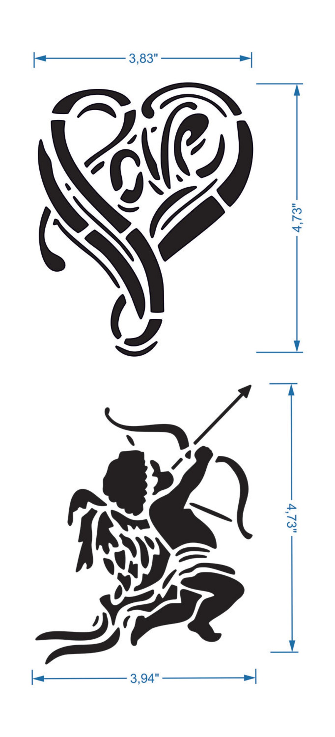 Cupid Heart Stencil Reusable DIY Craft Mylar Stencil Wedding Etsy cupid-heart-stencil-reusable-diy-craft-mylar-stencil-wedding-etsy