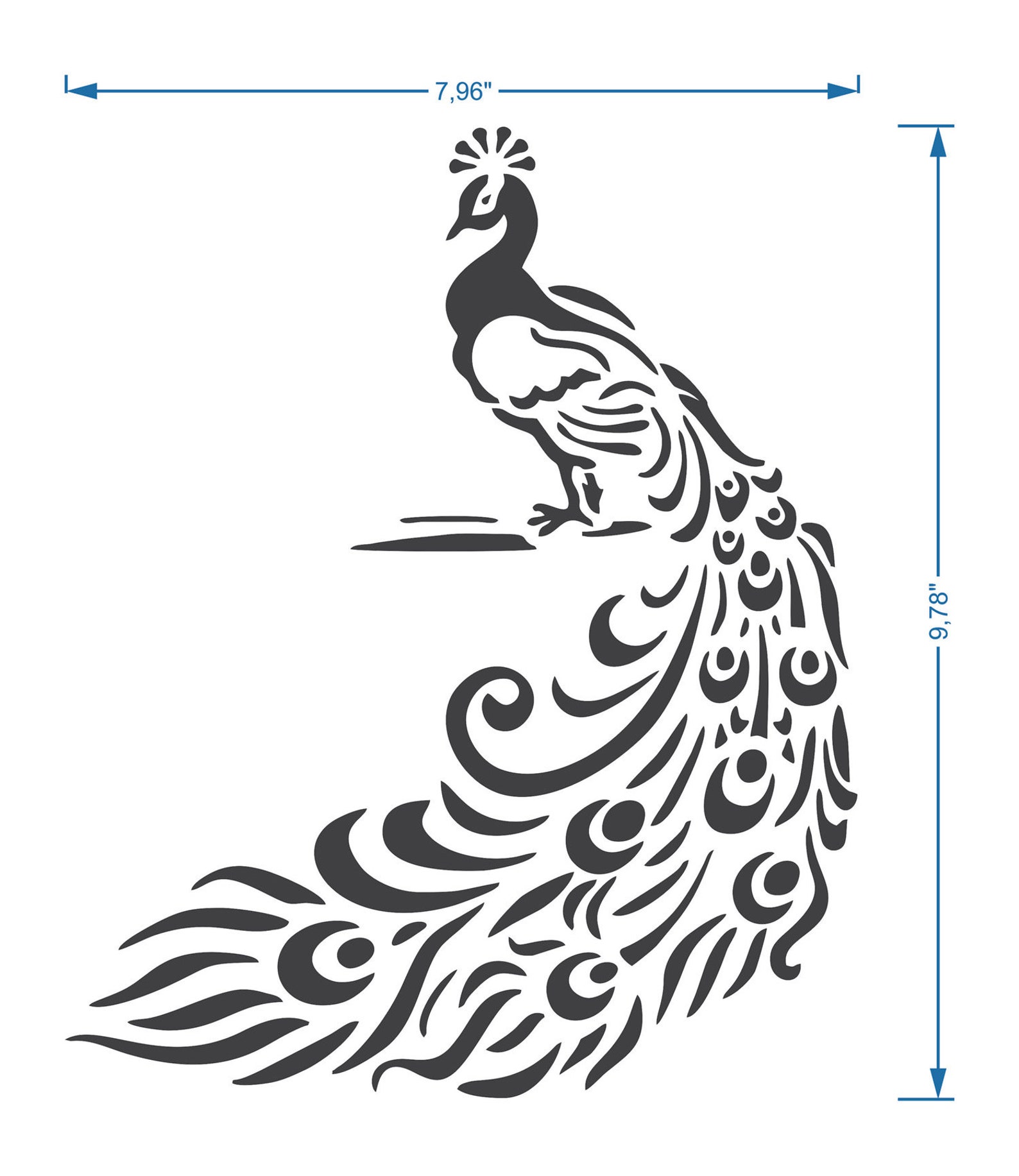 Peacock Stencil Reusable DIY Craft Mylar Big Size Stencil Home Etsy