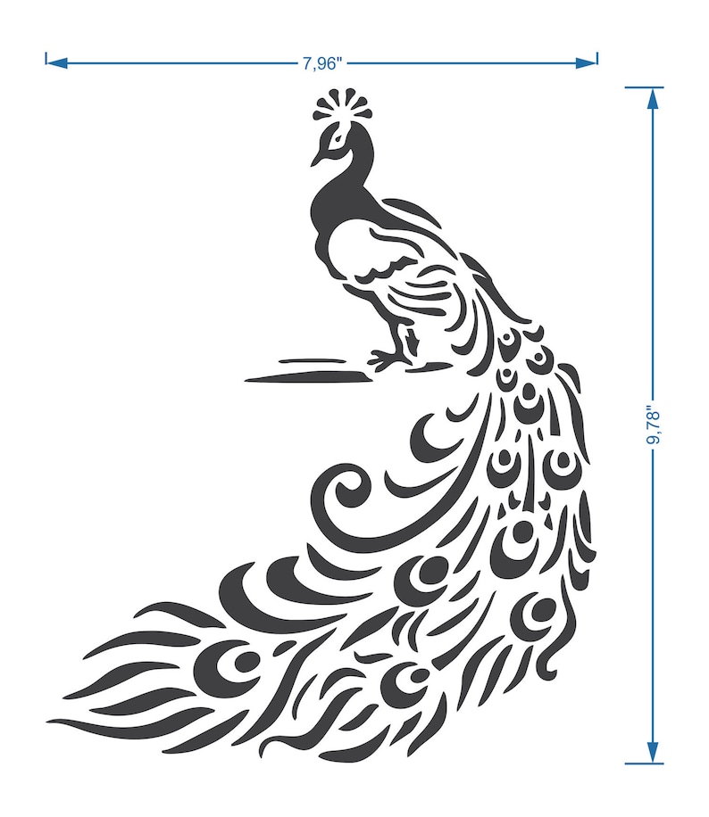 Peacock Stencil Reusable DIY Craft Mylar Big Size Stencil Home decor