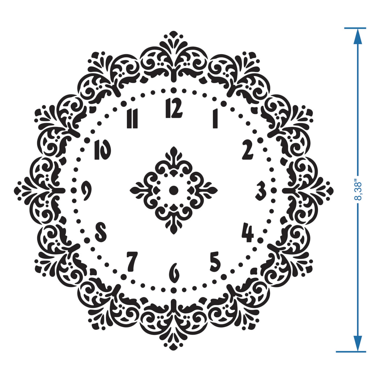 Elegant Clock Face Stencil Reusable DIY Craft Mylar Big Size | Etsy