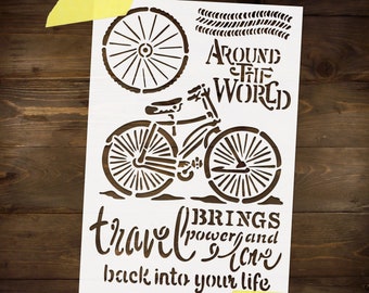 Bicycle Stencil Reusable DIY Craft Mylar Stencil for Paint Wood Signs Spray Paint Stencil Large Wall Stencil