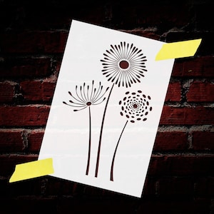 Dandelions Stencil Reusable DIY Mylar Floral Stencil Home Decor Wall Furniture Drawer Painting Stencil