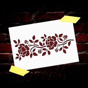 Rose Border Stencil Reusable DIY Mylar Stencil Large Wall Stencil Home Decor Furniture Stencil for paint