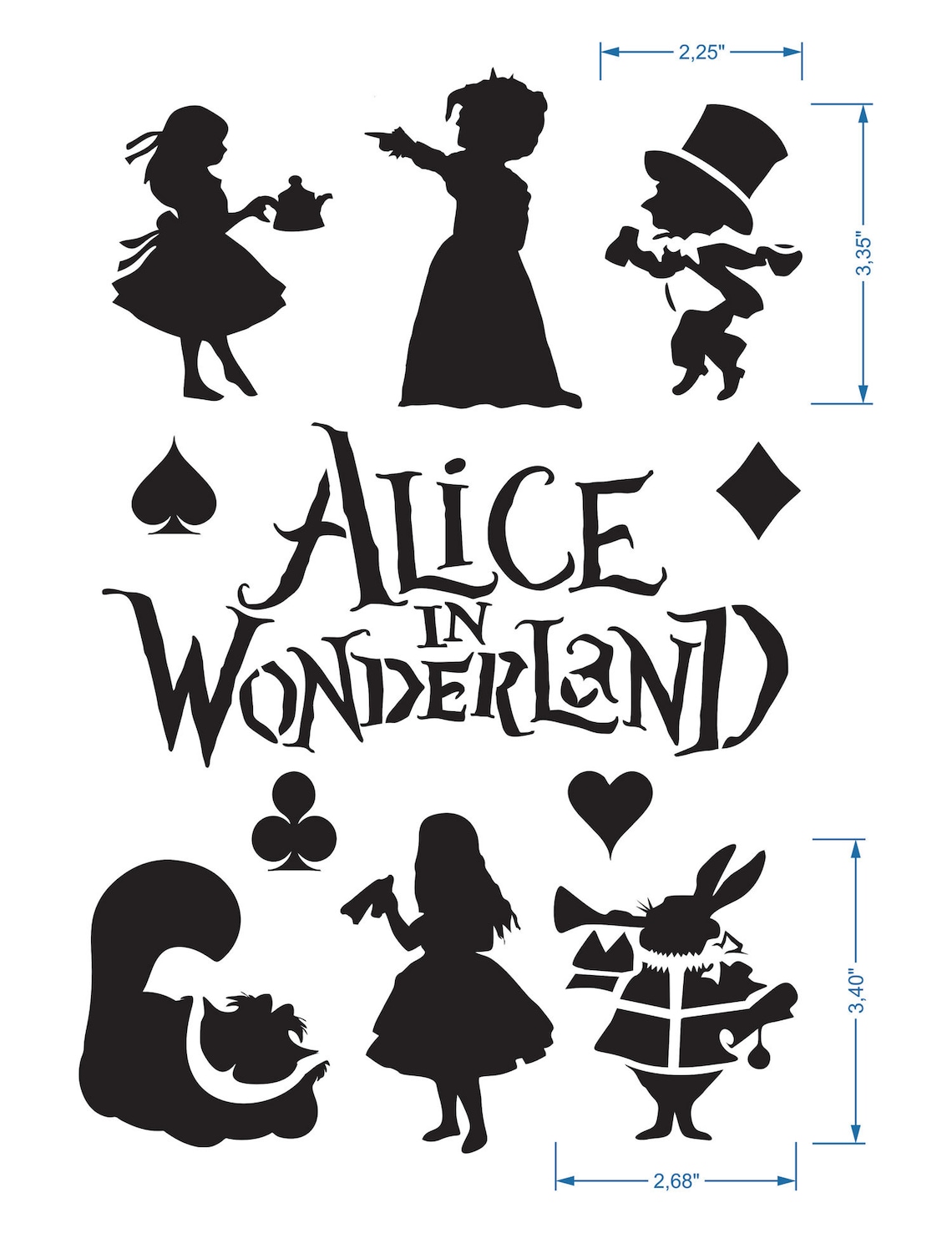 Alice In Wonderland Stencil Reusable DIY Craft Mylar Big Size Etsy