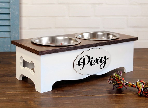Personalized dog bowl stand cheap