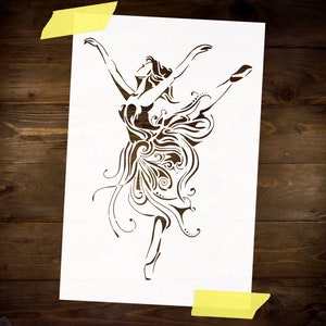 Ballet Dancer Stencil Reusable DIY Craft Mylar Stencil for Paint Home decor Furniture Wall Stencil
