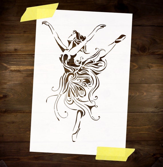 Ballerina Stencil - 14 Mil Mylar Template For Painting & Crafts (5 X 7 Inches)