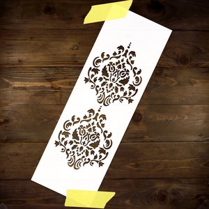 Baroque Flourish Stencil Reusable DIY Mylar Stencil Floral Home Decor Large Wall Stencil Furniture border stencil for paint