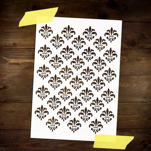 Fleur de lis Pattern Stencil Reusable DIY Craft Mylar Stencil Home Decor Furniture Stencil for Paint Large Wall Stencil