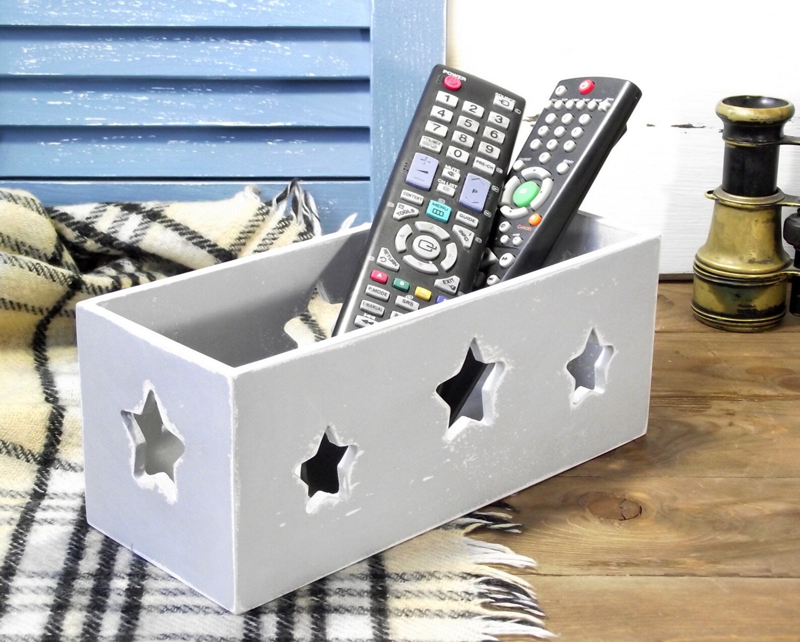 Remote Control Holder TV remote Organizer Small Wooden Etsy