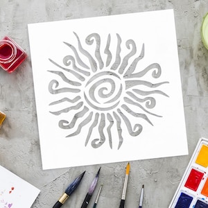 Azteekse Wacky Sun-stencil - gemakkelijk zelf te maken herbruikbare stencil - grote stencil voor het schilderen van stof muur scrapbooking woondecoratie - Kokopelli