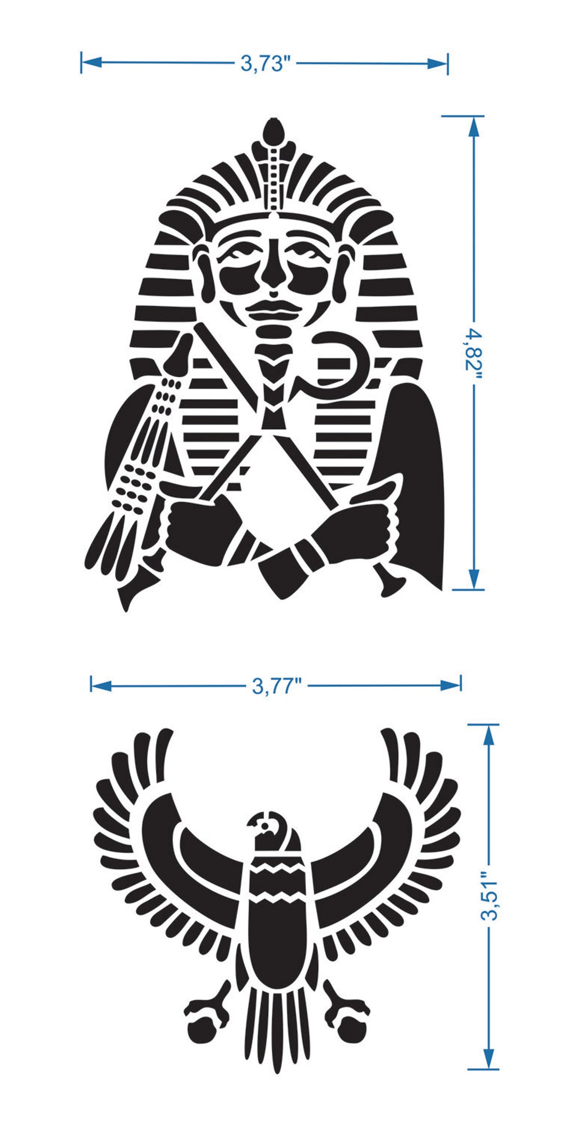 Egyptian Pharaoh Stencil Reusable DIY Craft Mylar Stencil Home Etsy
