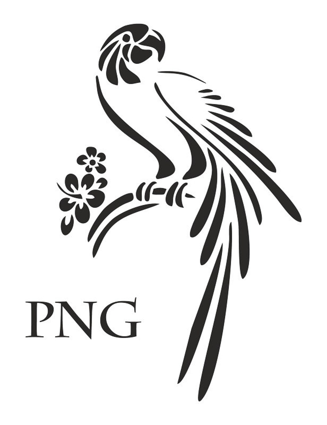 Parrot Stencil Digital Template SVG DXF EPS Png Files for - Etsy