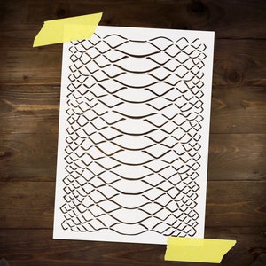 Serpent Reptile Skin Pattern Stencil Réutilisable DIY Craft Mylar Stencil pour Peinture Meuble Texture Grand Mur Pochoir