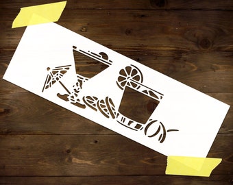 Cocktail Schablone Wiederverwendbare DIY Mylar Schablone Wohnkultur Große Wandschablone Schild Schablone für Farbe