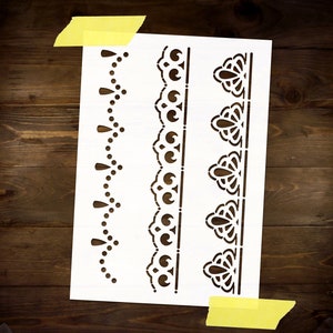Delicate Lace Stencil Reusable DIY Craft Mylar Stencil for Paint Scrapbooking Decoupage Large Wall Stencil Border Stencil