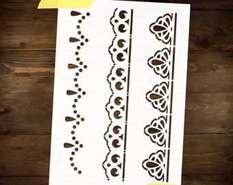 Delicate Lace Stencil Reusable DIY Craft Mylar Stencil for Paint Scrapbooking Decoupage Large Wall Stencil Border Stencil