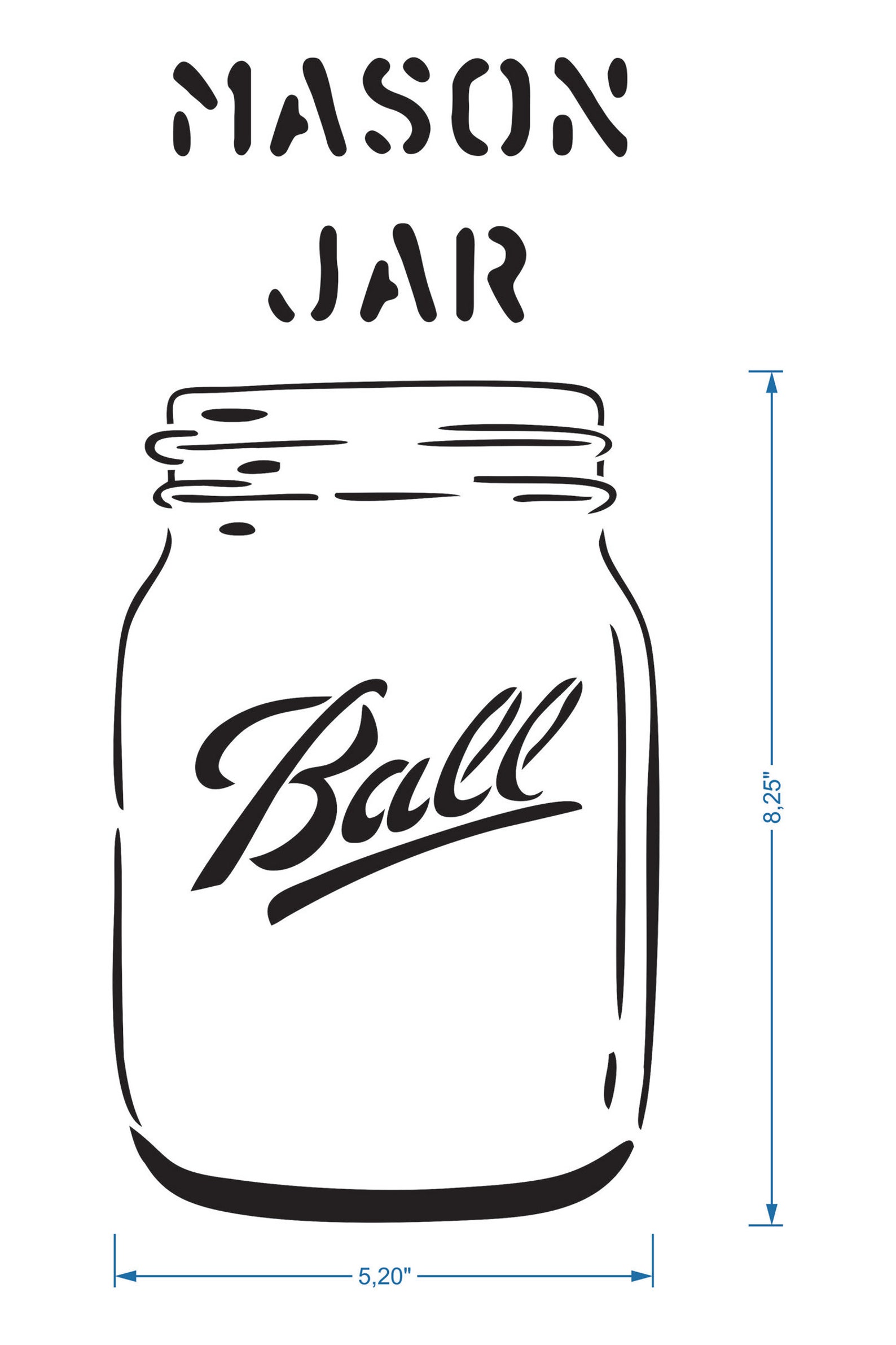 Mason Jar Stencil Reusable DIY Craft Mylar Big Size Stencil Etsy