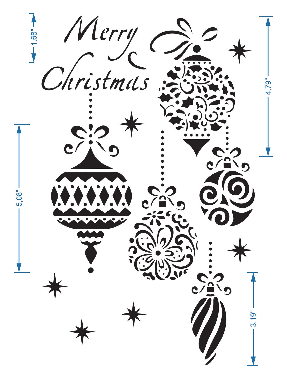 Merry Christmas Stencil Reusable DIY Craft Big Mylar Stencil Etsy
