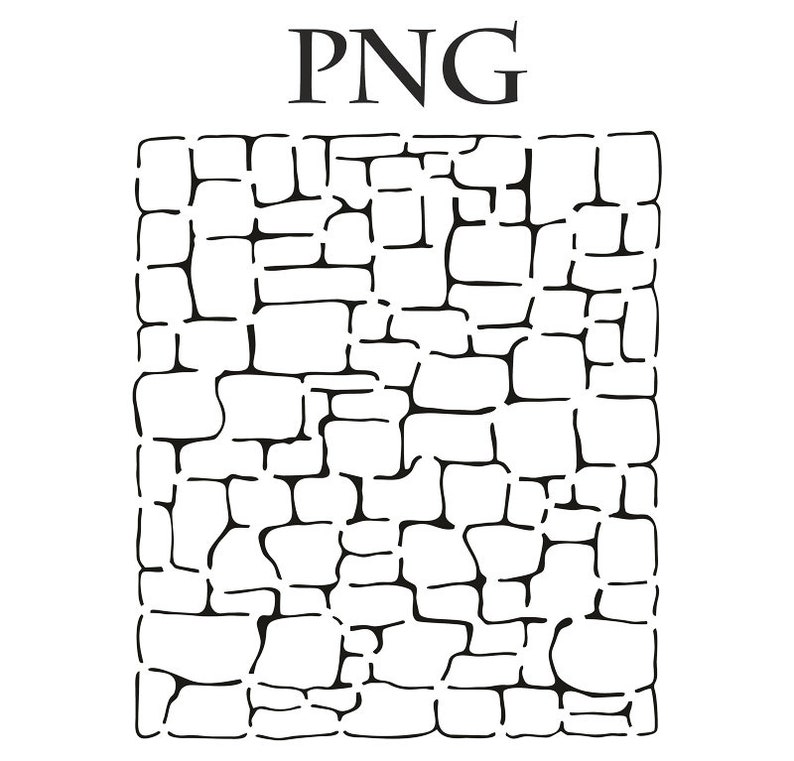 Stone Wall Pattern Stencil Digital Template SVG DXF EPS Png Etsy