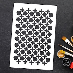 Marokkaans patroonstencil - Mylar-schilderijstencils voor muren - tegelsjabloon voor verf - doe-het-zelf - lijnstencil voor scrapbooking, kaarten maken