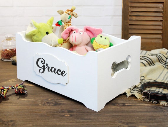 Dog Toy Box Personalized for Small and Medium Dog Toy Storage, Dog