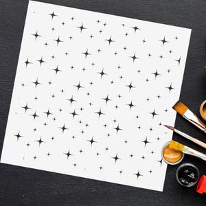 Stars Pattern Stencil - Reusable DIY Painting Stencils - Starry Sky Stencil for Scrapbooking - Wall Art Stencil for Paint - Kids Room Decor