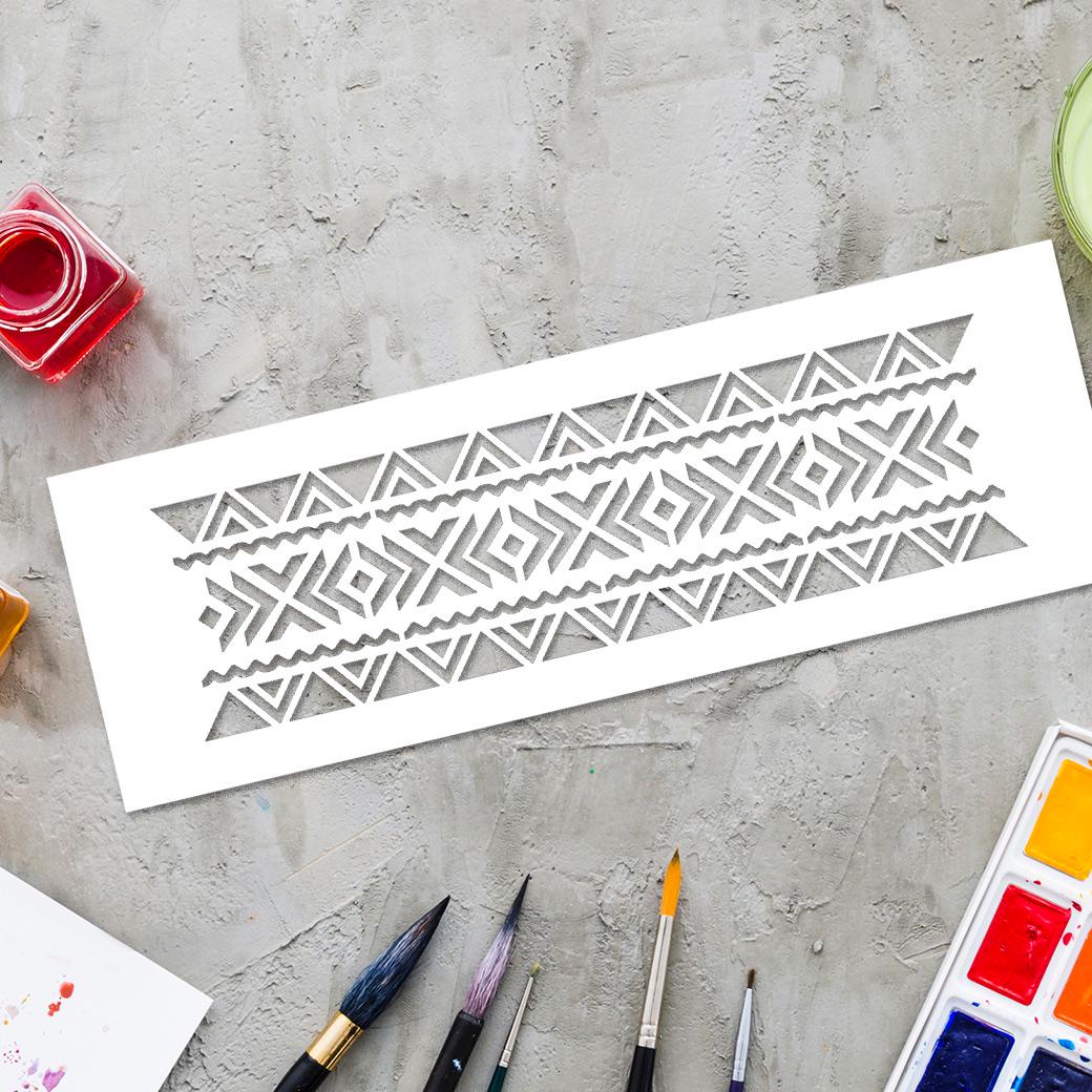 Azteekse patroonstencil - DIY Mylar-schilderijstencil voor muren -  lijnstencil voor verf - herbruikbare stencil voor plakboek - Mexicaanse  muurdecoratie - Etsy België, image size:1040x1040