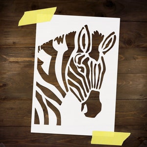 Zebra Stencil Reusable DIY Craft Mylar Stencil for Paint Home Decor Large Wall Stencil Wild Nature Animal Stencil